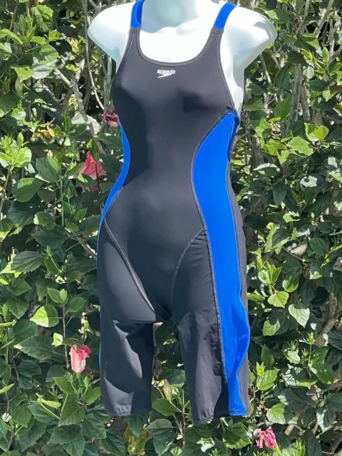 PowerPLUS Speedo Women’s Sz 6/32 Competition Swimsuit Black Blue Tech $170 1pc