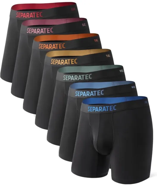 SEPARATEC MEN'S M Underwear Bamboo Rayon Boxer Briefs Anti Chafe Pouch 7  Pack $34.99 - PicClick