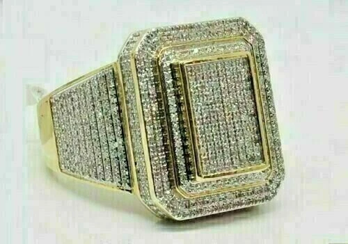 3 ct diamant rond créé par le laboratoire bague de petit doigt pour homme...