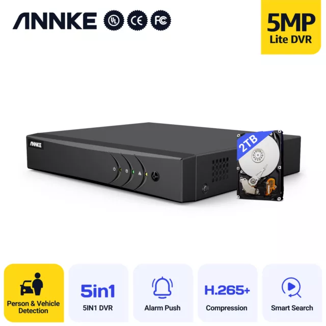 ANNKE 5MP Lite 16CH DVR Video Recorder H.265+ for CCTV Security Camera System