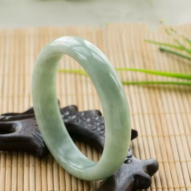 Antique JADE Bangle Myanmar JADE Hand Curved Natural Lightest Green Gemstone UK