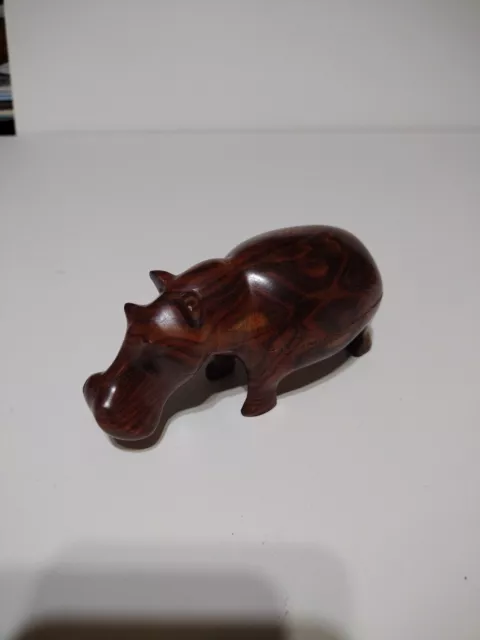 Hand Carved Ironwood Hippopotamus Figurine