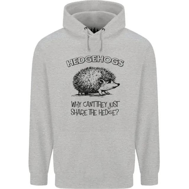 Hedgehogs Just Share the Hedge Funny Mens 80% Cotton Hoodie