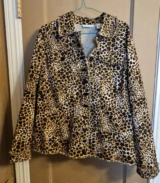 LAURA ASHLEY LEOPARD animal print jacket size medium $27.00 - PicClick