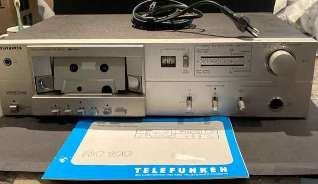 Telefunken RC 100 Metal Cassette Deck Tapedeck Vintage retro old selten