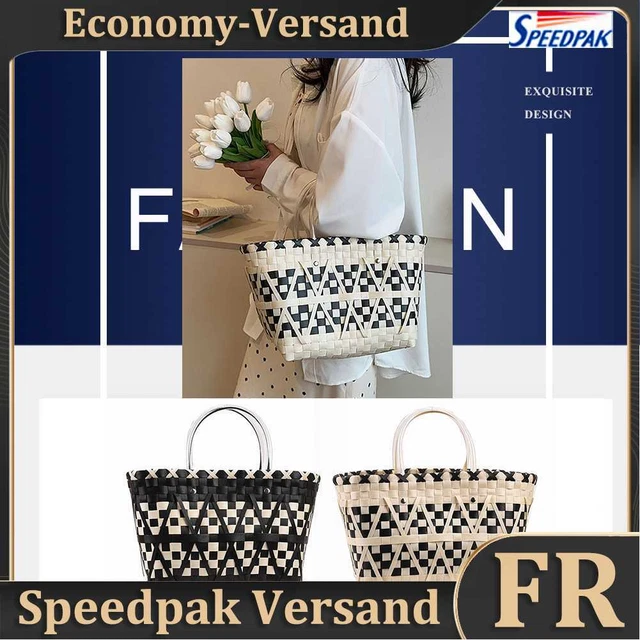 Women Female Totes Big Capacity Summer Beach Bags Weave Bucket for Girls Holiday