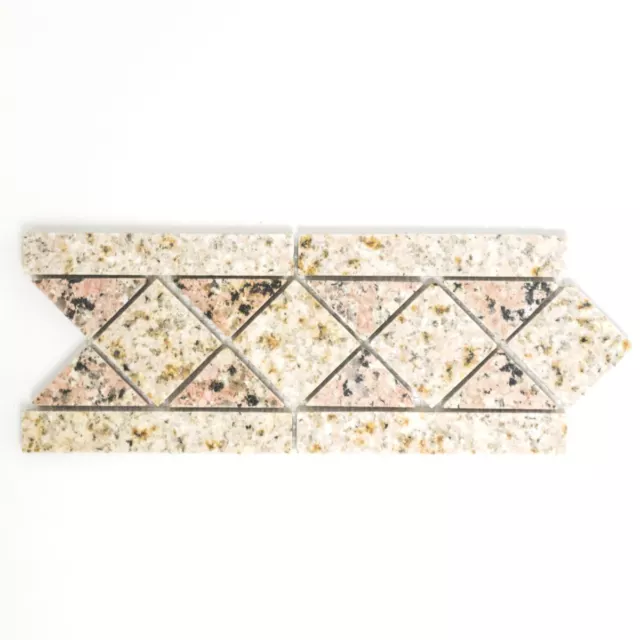 Carrelage Mosaïque Bordure Borde Pierre Naturelle Sable Rouge Beige Rosier