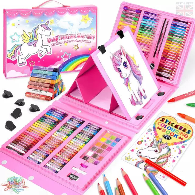 Unicorn Gifts Art Set Supplies for Kids 3-9 Year Girls Craft Colouring Pencils