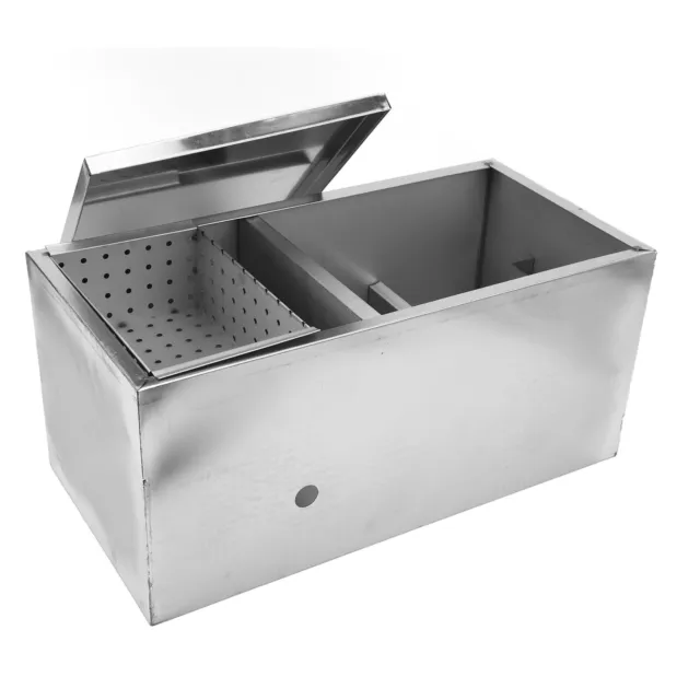 Commercial Grease Trap Stainless Steel Interceptor Oil Water Separator 50x25cm