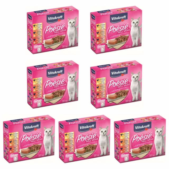 VITAKRAFT Nourriture pour Chat Poésie Delisauce Multipack Viande 7x 6 Sac Humide