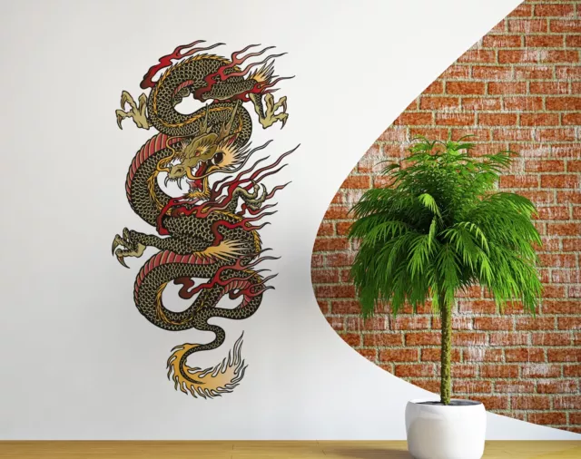 CHINESE DRAGON WALL Art Sticker Vinyl Decal Home Decor Indoor & Outdoor ...