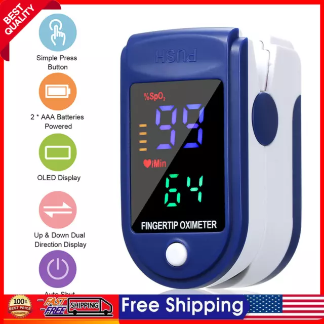 Finger Tip Pulse Oximeter Blood Oxygen meter SpO2 Heart Rate Monitor Saturation✧