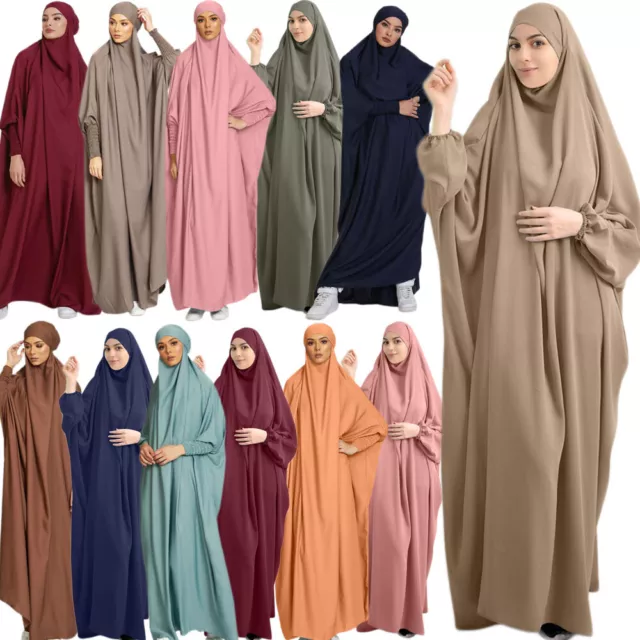 Ramadan Burqa Khimar Overhead Caftan Muslim Women Prayer Dress Abaya Kaftan Gown