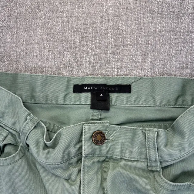 Marc Jacobs Cargo Pants Womens Size 4 Green Straight Canvas Zipper Pockets 3