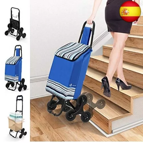 VOUNOT Carro de la Compra Plegable con 6 Ruedas, para Subir Escaleras, Bolsa