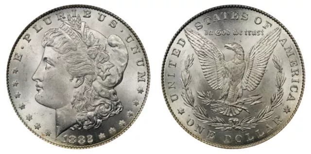 1882 USA Morgan Silver Dollar Circulated Coin S - VF 3