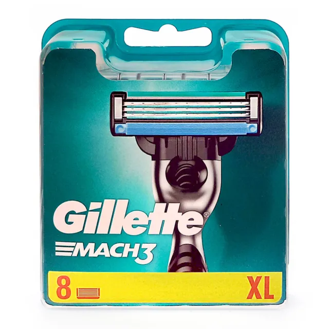 Gillette Mach 3 Rasierklingen Ersatzklingen 3-Klingen-Rasier-System 8er Packung