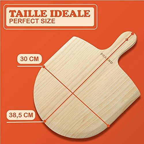 Set de Pierre Ronde et Pelle à Pizza en Bois - Pierre Réfractaire 30 cm Ø à Four 5