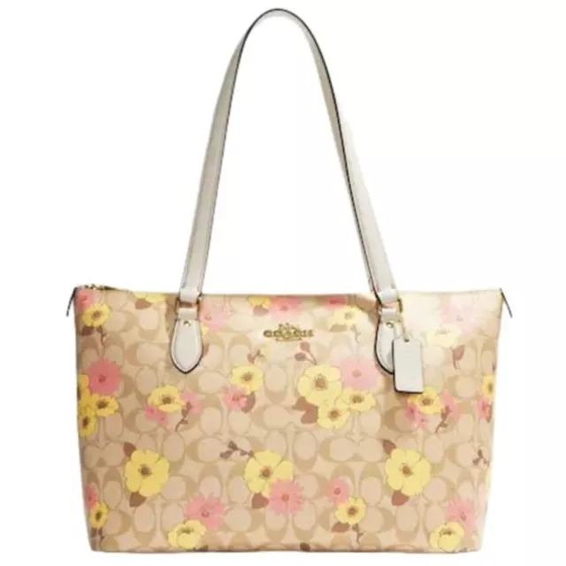 NWT Coach Gallery Tote in Signature Canvas with Floral Cluster Print CH727