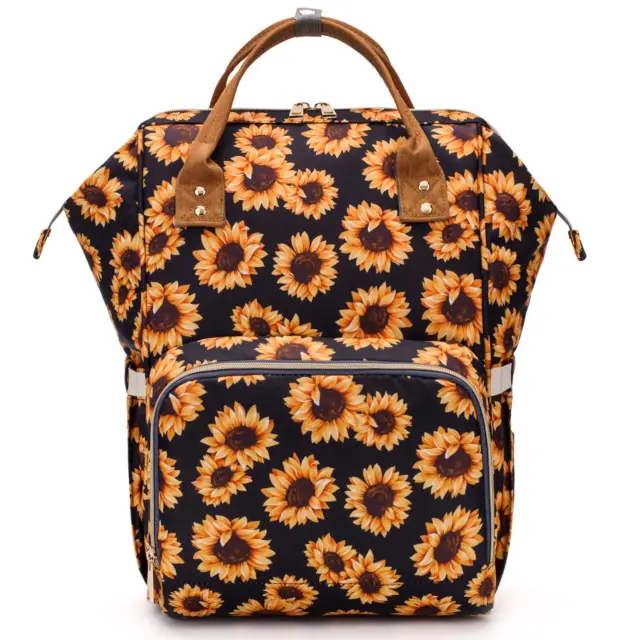 Baby Sunflower Diaper Bag Backpack Womens Large Waterproof Maternity Nappy Bags