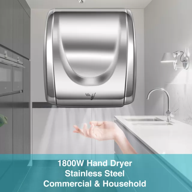 Commercial Electric Auto Hand Dryer 1800W High Speed Household Use