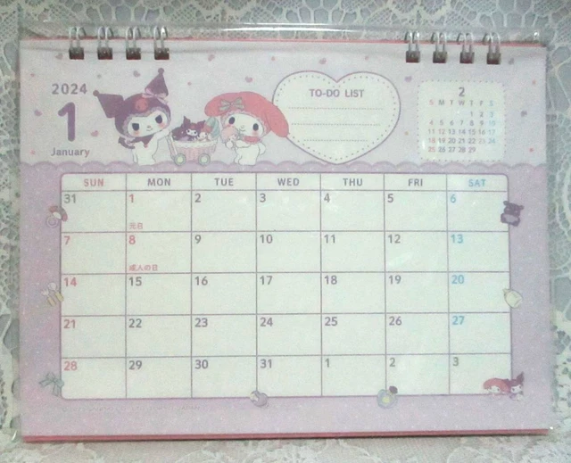 MY MELODY KUROMI Desk Calendar 2024 Sanrio 27.86 PicClick