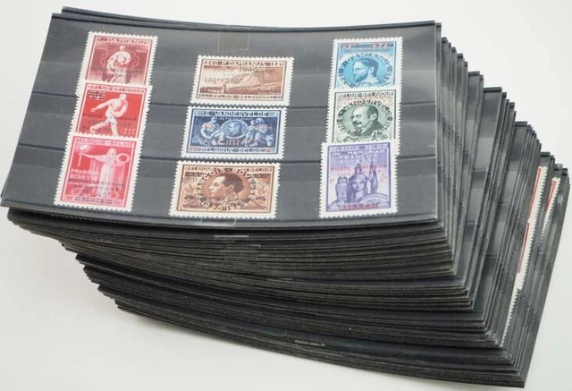 1947 Belgien; 47 Serien Flp. in beiden Typen, **/MNH, MiNr 781/89 I + II, ME 564