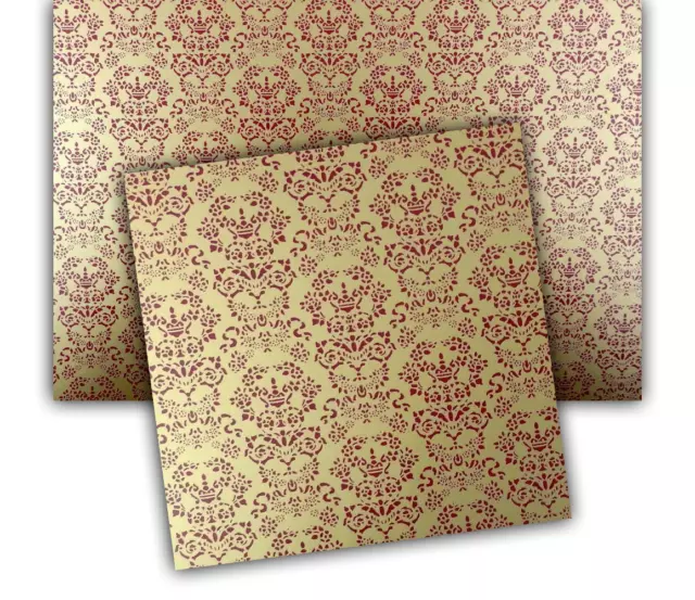 Dollhouse Renaissance Red on Gold Miniature Print 1:12 Wallpaper