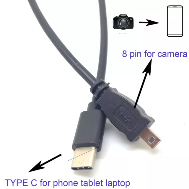 USB-C OTG CABLE FOR Nikon S9400 S9300 S9100 S9050 S800c S710 S6600 S6500 S6400