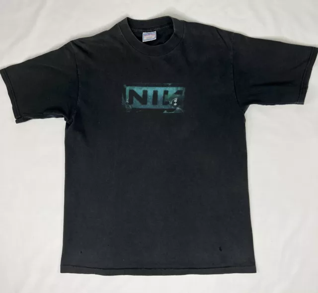 Vintage 90s NIN Nine Inch Nails Nothing T Shirt Size Large 1998 All Sport USA