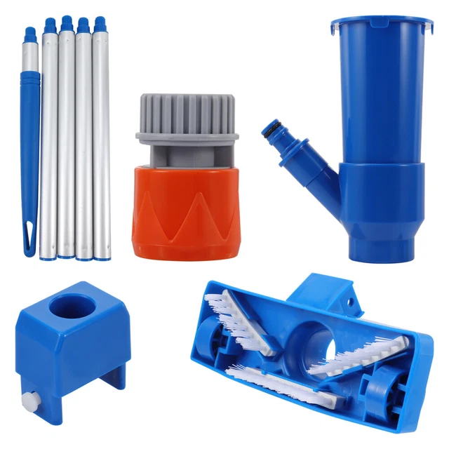 DEWIN Brosse Tête D'Aspirateur Piscine Incurvée - Nettoyage Efficace Fond Et Parois, Bleu Et Blanc