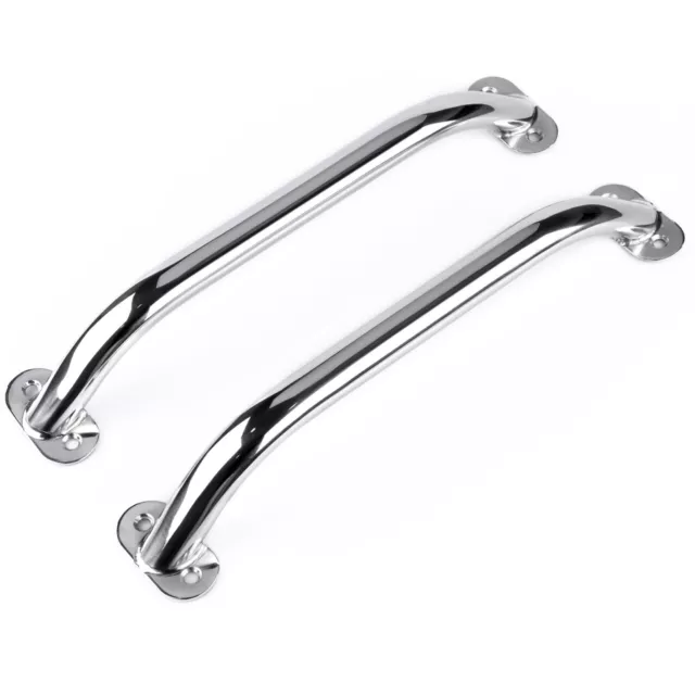 2Pcs Stainless Steel Heavy Duty 12 inch Boat Marine Grab Handle Oval Hand Rail