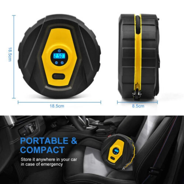 Car Tyre Fast Inflator Pump Portable 150PSI Air Compressor Digital LED Light P3