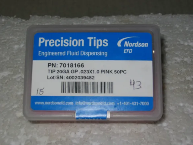 Lot #15 Nordson 7018166 Precision Tips Dispensing Tips, 43 Count