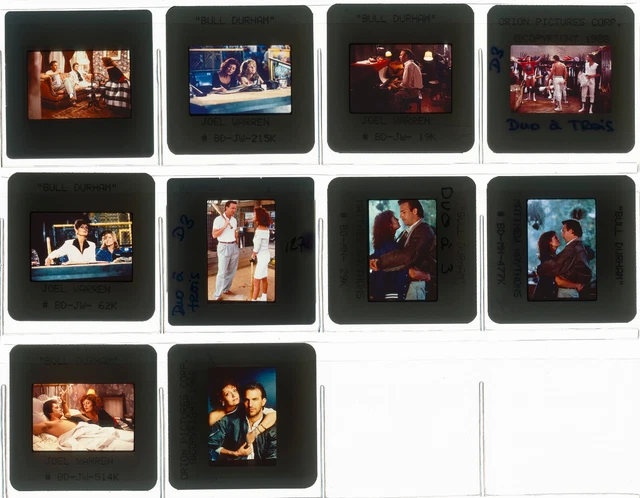 Lot 10 ektas slides originals Bull Durham Kevin Costner Susan Sarandon