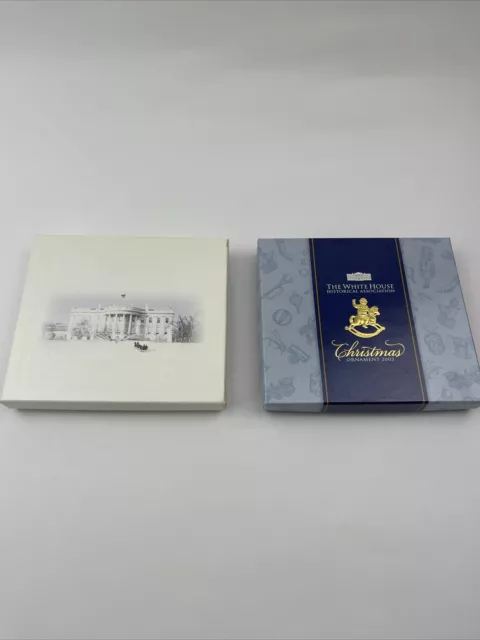 Lot of 2 White House Historical Association Christmas Ornaments 2003 2006 Boxed