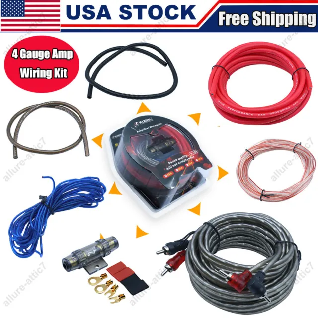 4 Gauge Car Audio Cable Kit Amplifier Install Amp RCA Subwoofer Sub Wiring 2300W