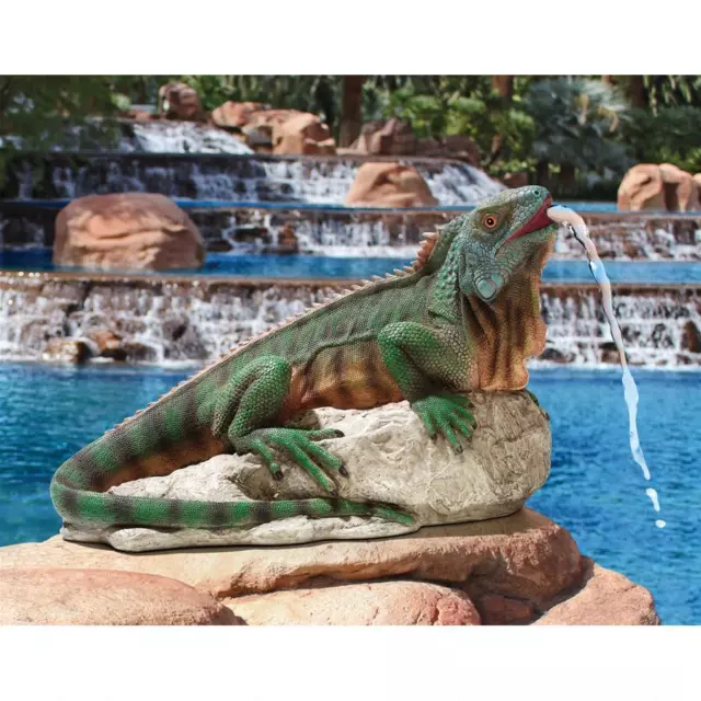 EU9316 - Ike, the Iguana Spitter Piped Statue/Water Fountain