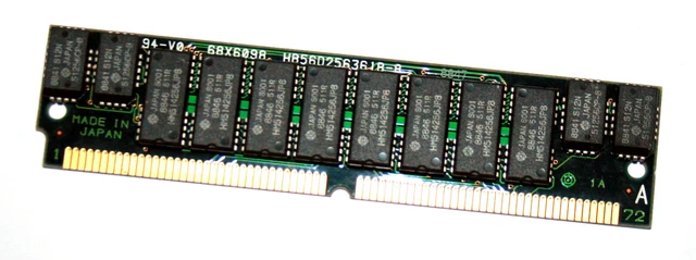 Mémoire RAM Hitachi 16 MB FPM 72-pin 70 Ns Pour PC Anciens - Occasion Fonctionnelle