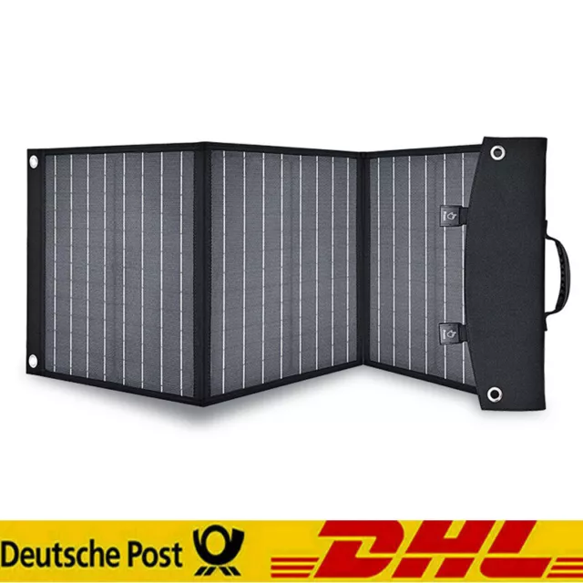 Faltbares Mono Solarpanel 60W 12V Solarmodul für Tragbare Powerstation,Camping