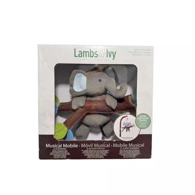 Lambs & Ivy Signature Elephant Treetop Buddies Musical Mobile New Open Box