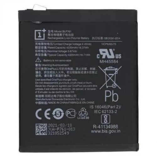 Batería Original BLP761 Para One Plus 8 De 4230mAh Desmontaje Envió 24Horas