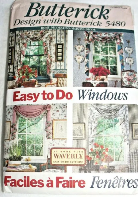 BUTTERICK SEWING PATTERN 5480 Waverly window treatments "Easy To Do" swags