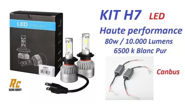 Ampoules H7 100W LED Ultra Puissantes canbus 360°