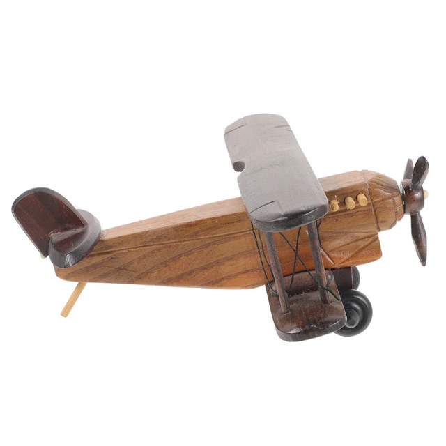 Retro-Holzflugzeug Hölzern Büro Flugzeugspielzeug Für Kinder Flugzeugmodelle