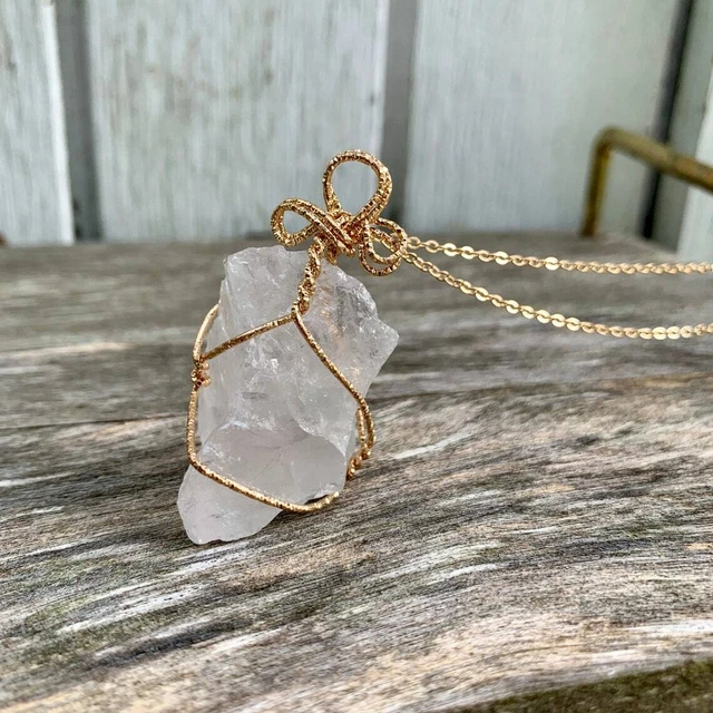 Natural Gemstone Necklace Chakra Stone Pendant Energy Healing Crystal with Chain 11