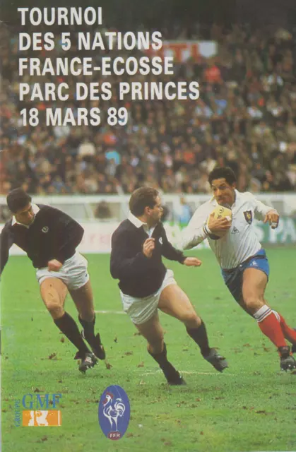 Programme   Rugby France Ecosse Tournoi Des 5 Nations 18 Mars 1989