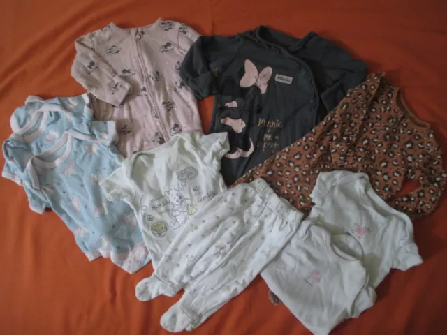 Baby Girls Clothing bundle - Age 0-3 Months -  Babygros, Bodysuits - Disney etc