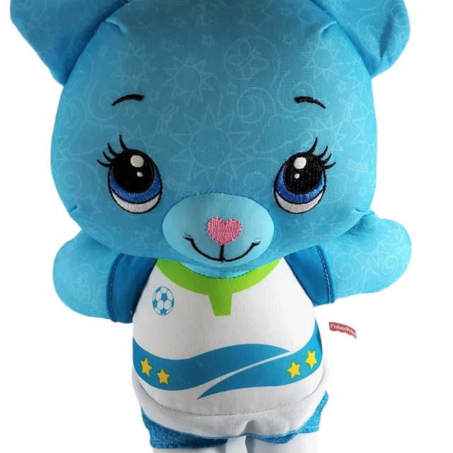 Fisher Price Doodle Bear Plush Blue Soccer 15 Inch