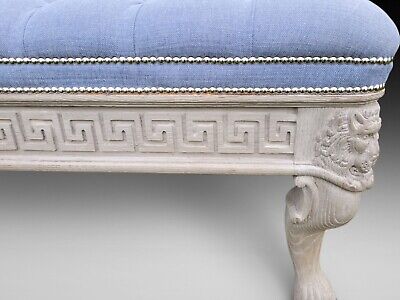 Carved Oak Library/Coffee Table Upholstered Stool 3